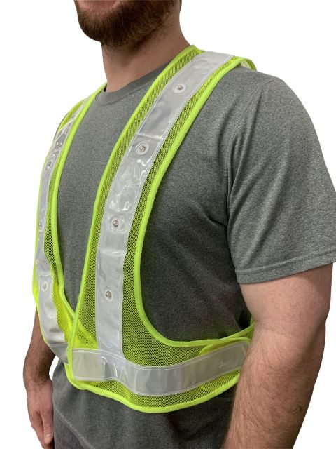 Led flashing clearance reflective safety vest